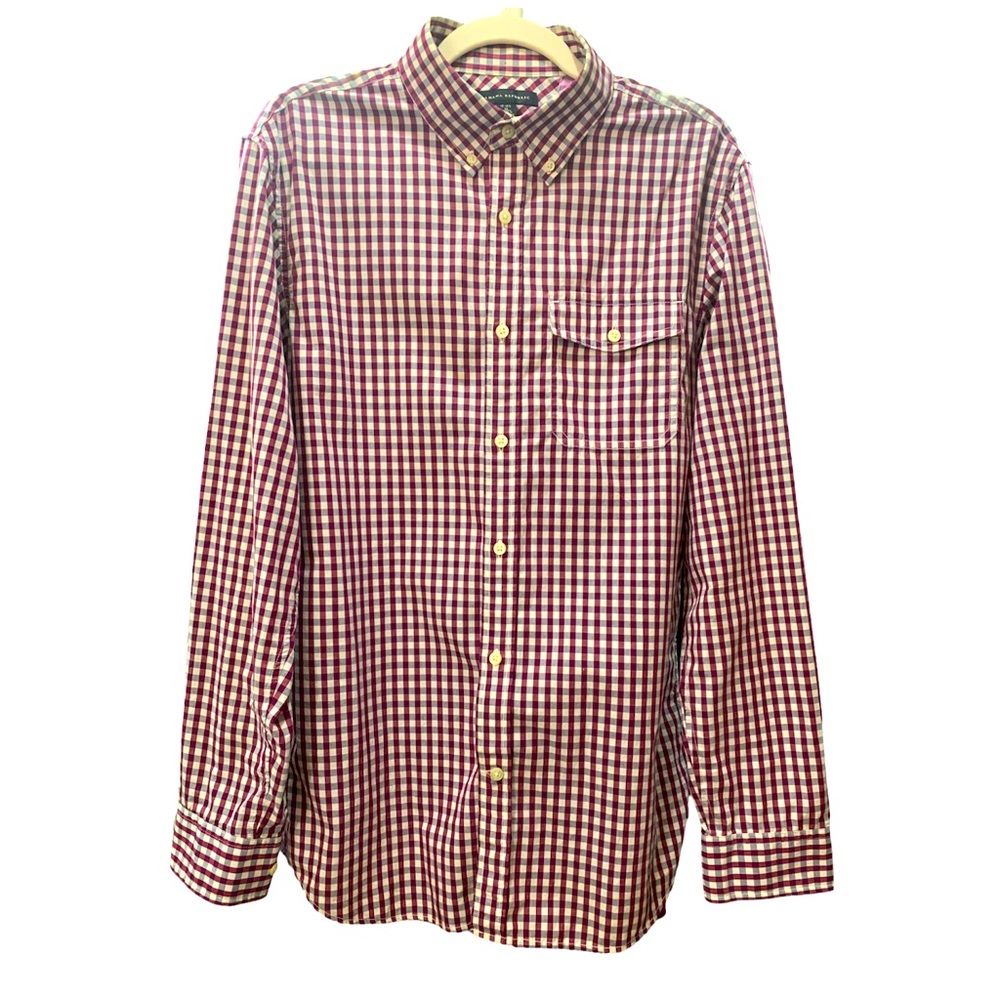 Banana Republic 100% cotton plaid button down shirt SIZE M 15 15-1/2